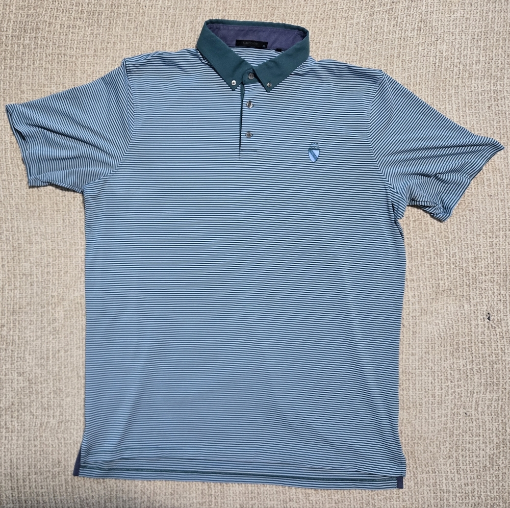 Greyson Men's Green Striped Polo Shirt Men's Size XL - Picture 1 of 8